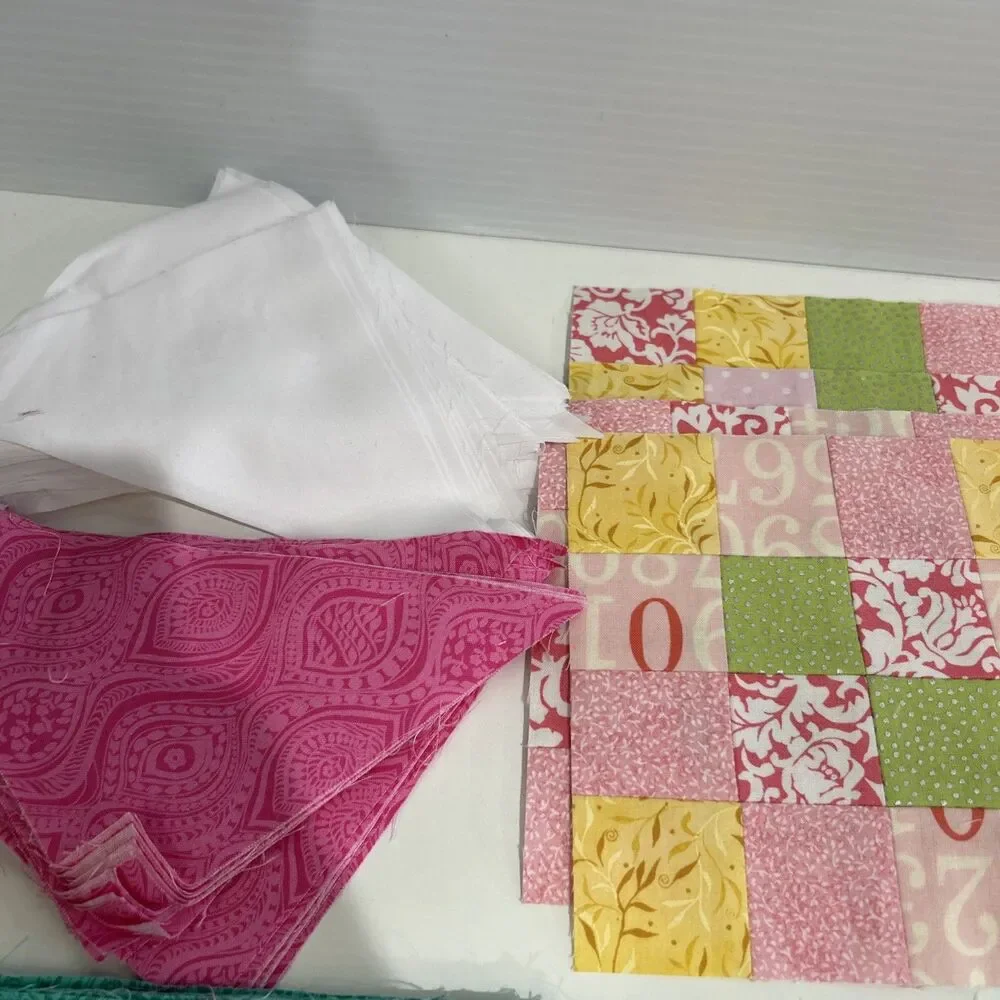 Cotton Quilt Squares & Triangles Pre Cut Fabric Lot 6